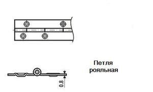 Стойка петля рояльная