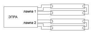 4лампы к одному ЭПРА