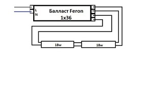 Схема Feron 1x36 действ.